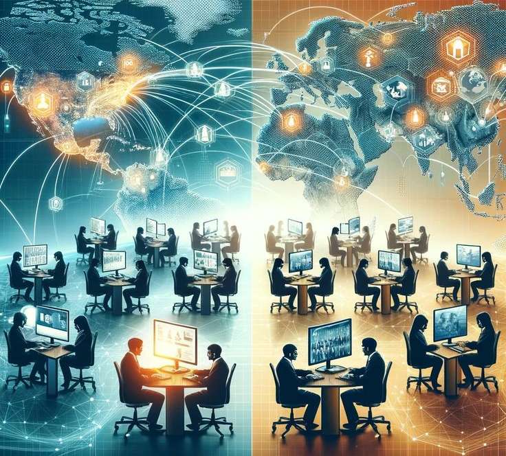 Offshoring vs outsourcing comparison char